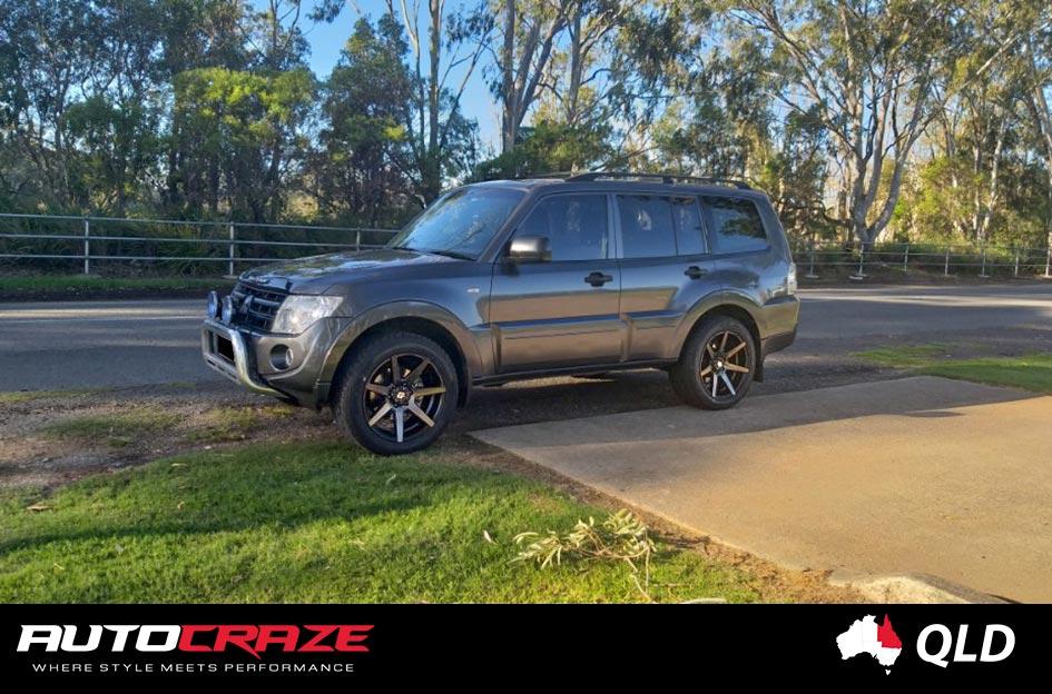 MITSUBISHI PAJERO AVALANCHE MACHINED FACE MATTE BLACK DARK TINT